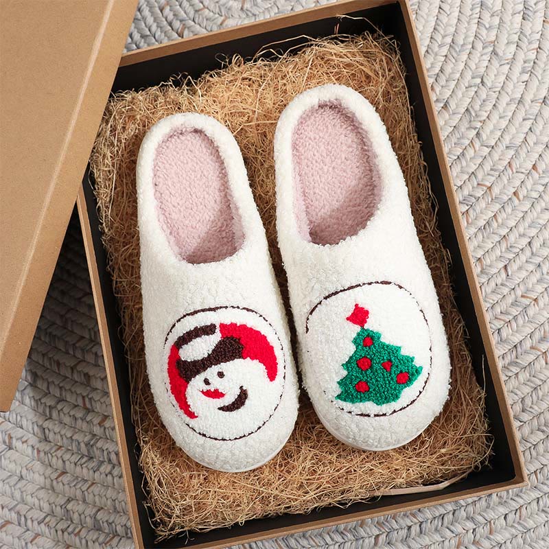Chaussons bonhomme de neige sapin de Noël grande taille - image 0