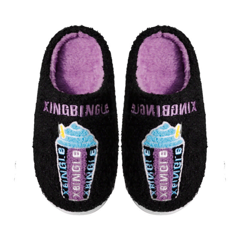 Chaussons grande taille en forme de crème glacée - Noir - EU44-45(US10-11) - image 4