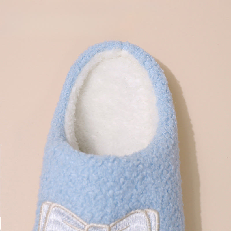 Chaussons bleus à nœud grande taille - image 3