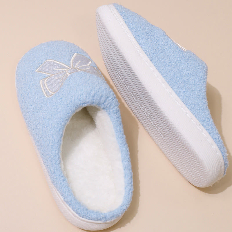 Chaussons bleus à nœud grande taille - image 2