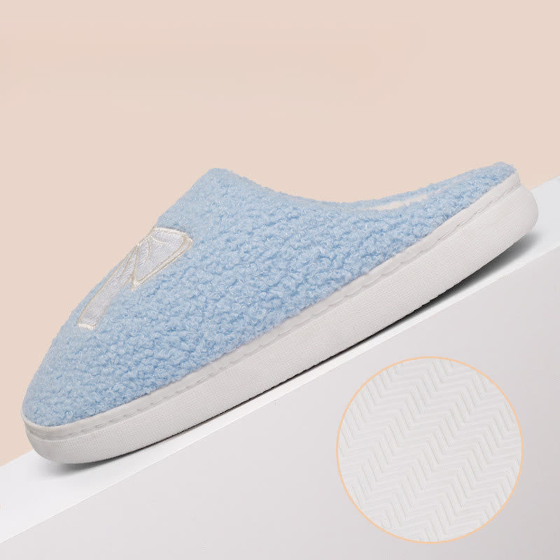 Chaussons bleus à nœud grande taille - image 4