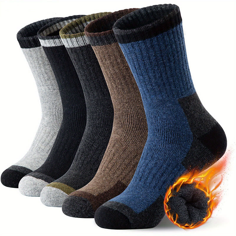 Chaussettes d'hiver en laine grande taille (5 paires) - image 1