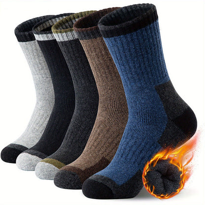 Chaussettes d'hiver en laine grande taille (5 paires) - image 1