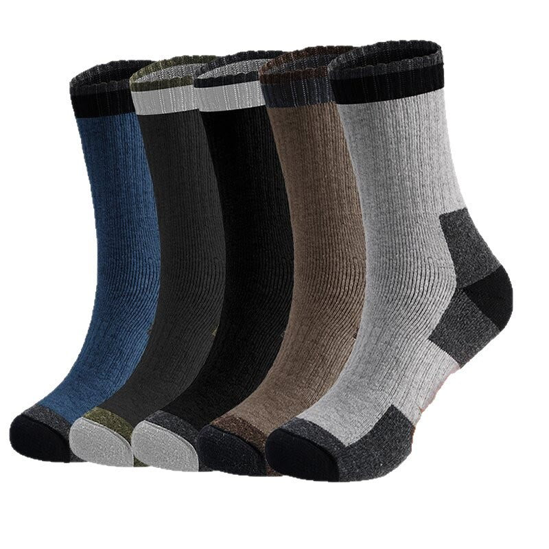 Chaussettes d'hiver en laine grande taille (5 paires) - Multicolore - EU40-47(US7-12.5) - image 2