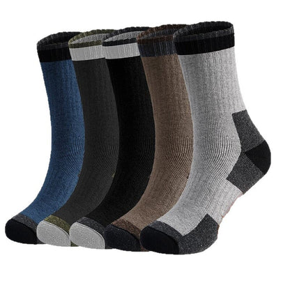 Chaussettes d'hiver en laine grande taille (5 paires) - Multicolore - EU40-47(US7-12.5) - image 2