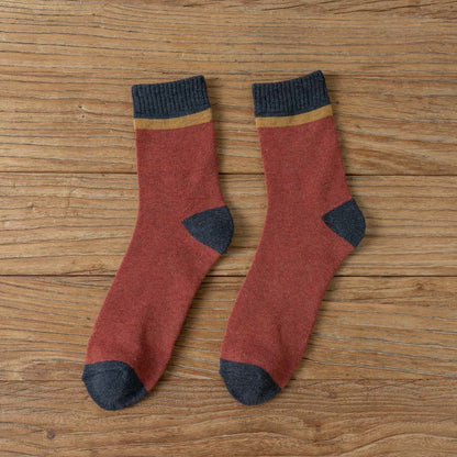 Chaussettes classiques tendance grande taille (7 paires) - Rouge - EU39-43(US6-9) - image 11