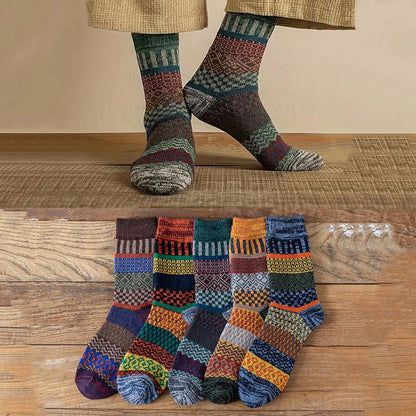 Chaussettes rétro à double aiguille grande taille (5 paires) - image 0