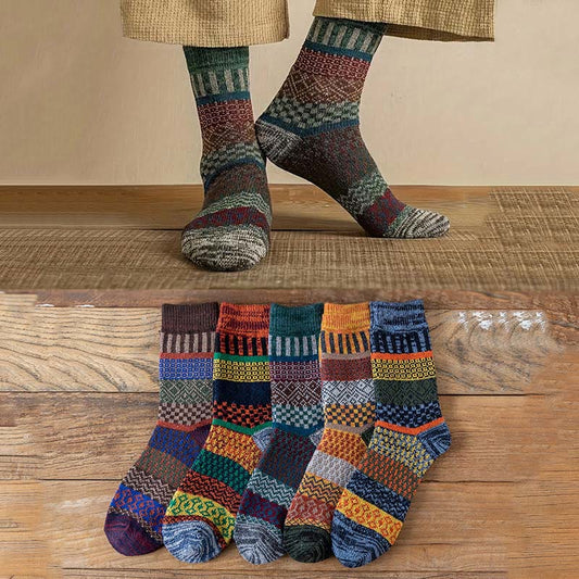 Chaussettes rétro à double aiguille grande taille (5 paires) - image 0