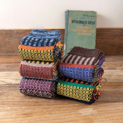 Chaussettes rétro à double aiguille grande taille (5 paires) - image 6
