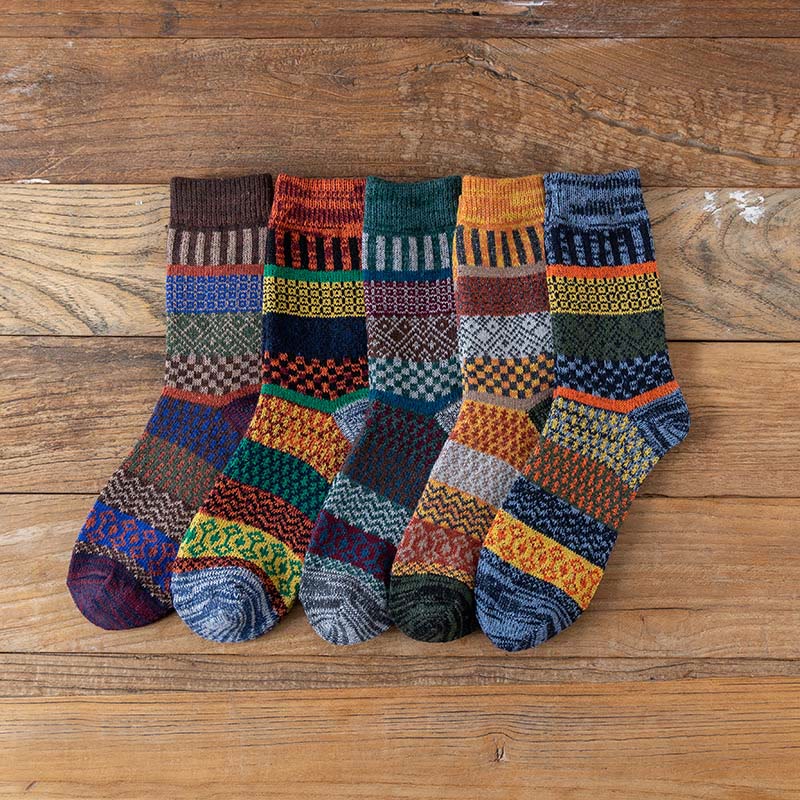 Chaussettes rétro à double aiguille grande taille (5 paires) - image 4