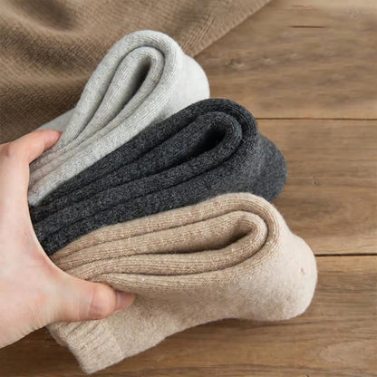 Chaussettes mi-mollet en laine unie grande taille (5 paires) - image 1