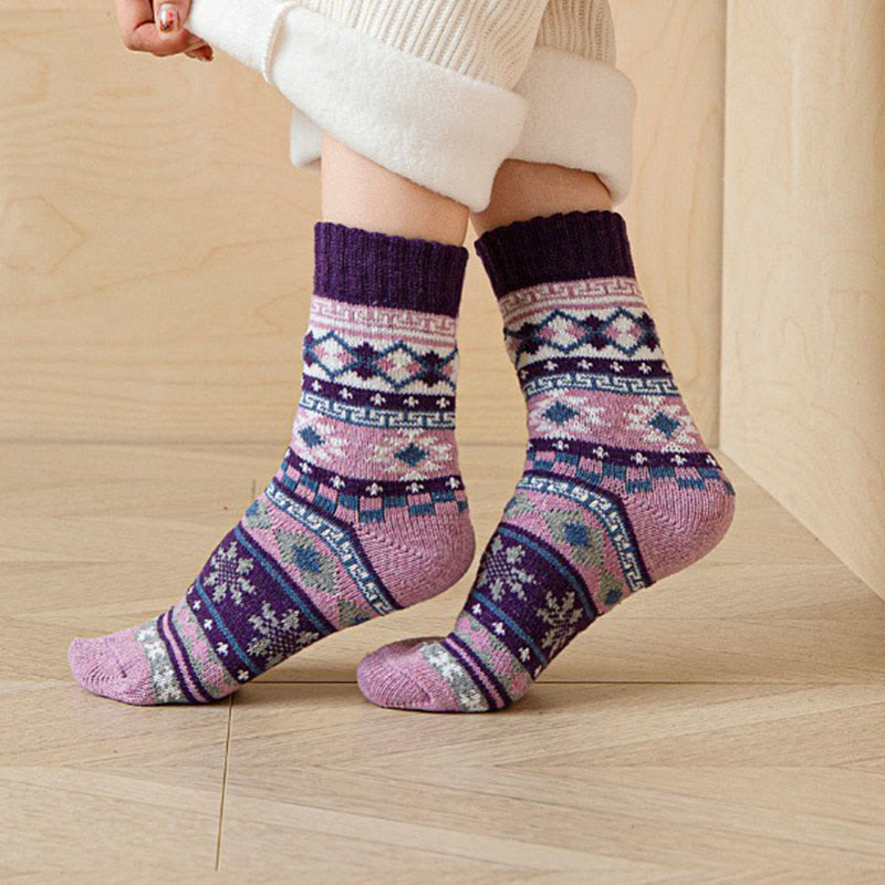 Chaussettes épaisses de style ethnique (5 paires) - image 4