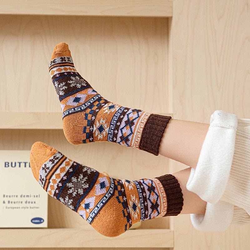 Chaussettes épaisses de style ethnique (5 paires) - image 3