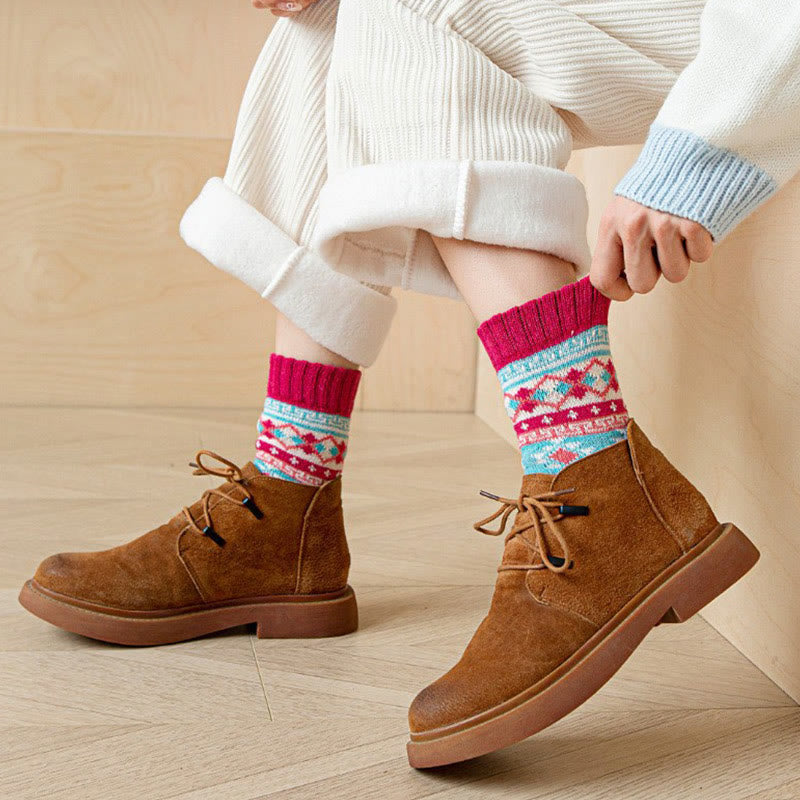 Chaussettes épaisses de style ethnique (5 paires) - image 5