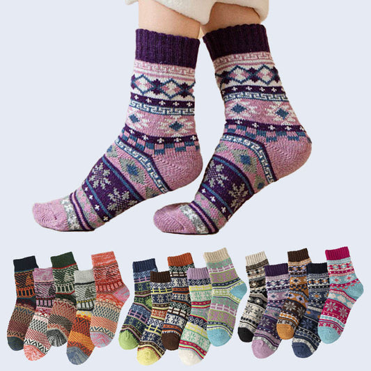 Chaussettes épaisses de style ethnique (5 paires) - image 0