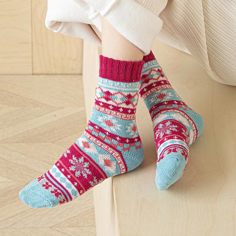 Chaussettes épaisses de style ethnique (5 paires) - image 1