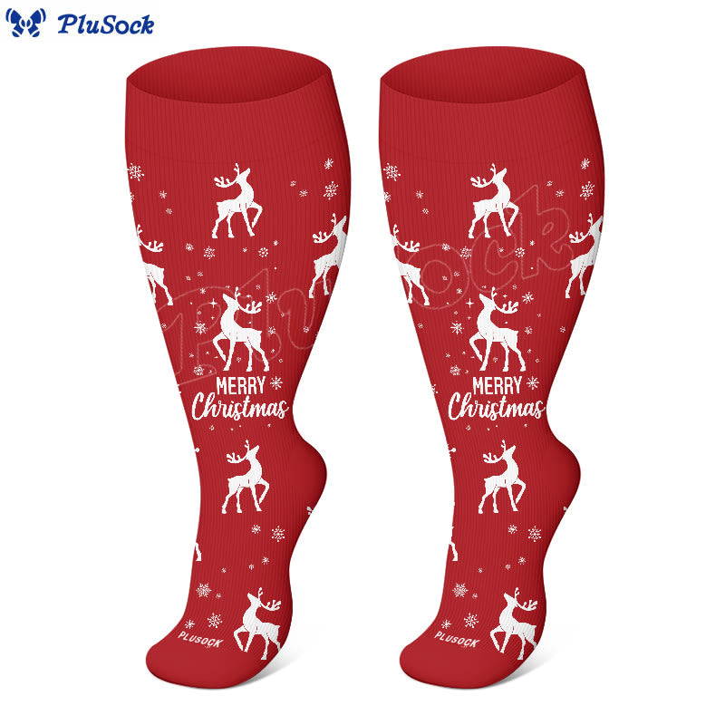 Chaussettes de compression grande taille bonhomme de neige baleine élan ( - image 4