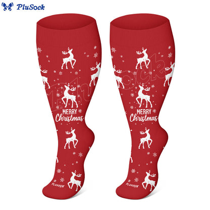 Chaussettes de compression grande taille motif bonhomme de neige, baleine et élan (3 paires) - image 7