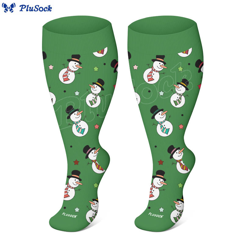 Chaussettes de compression grande taille bonhomme de neige baleine élan - image 3