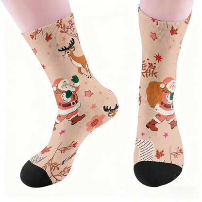Chaussettes Père Noël roses grande taille - image 1