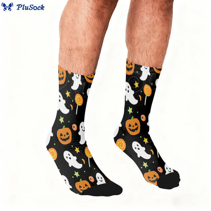 Chaussettes quart de citrouille maléfique grande taille - image 2
