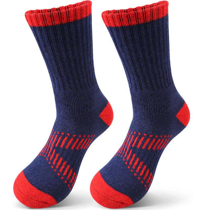 Chaussettes de randonnée en laine grande taille (4 paires) - Rouge - EU36-42(US3-8.5) - image 1