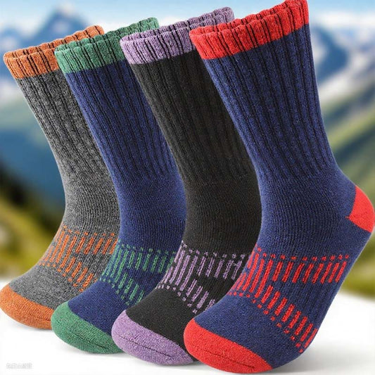 Chaussettes de randonnée en laine grande taille (4 paires) - image 0
