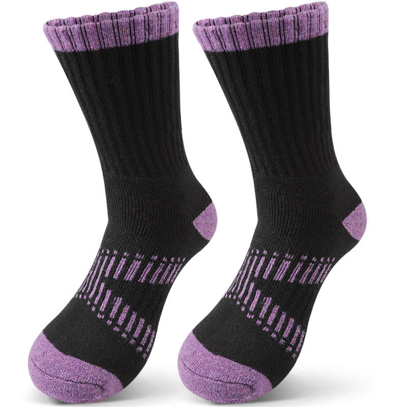 Chaussettes de randonnée en laine grande taille (4 paires) - Violet - EU36-42(US3-8.5) - image 2