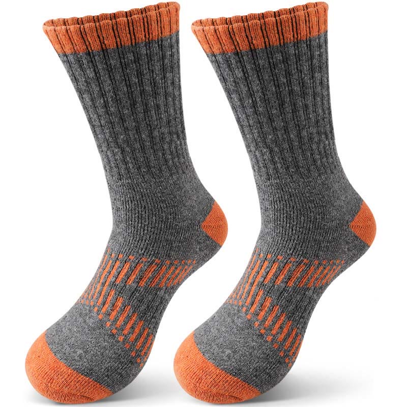 Chaussettes de randonnée en laine grande taille (4 paires) - Orange - EU36-42(US3-8.5) - image 3
