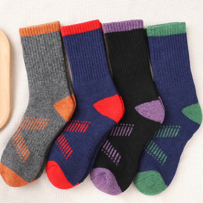Chaussettes de randonnée en laine grande taille (4 paires) - Multicolore - EU36-42(US3-8.5) - image 6