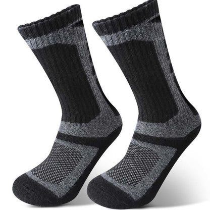 Chaussettes mi-mollet géométriques en laine grande taille (3 paires) - Noir - EU39-45 (US6-11) - image 1