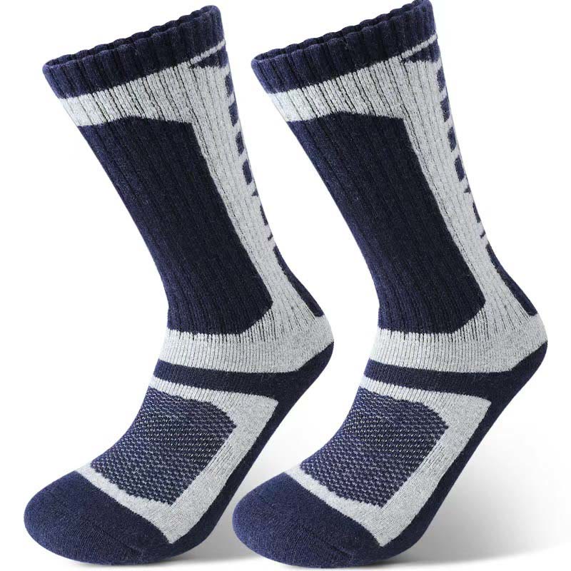 Chaussettes mi-mollet géométriques en laine grande taille (3 paires) - Gris clair - EU39-45 (US6-11) - image 3