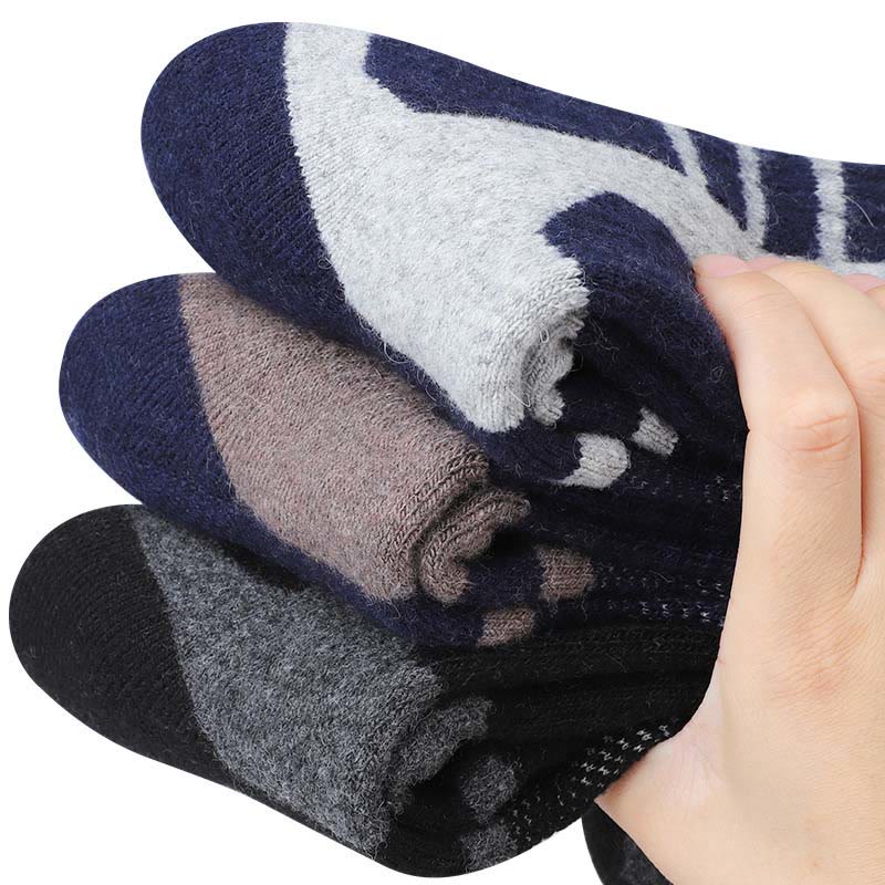 Chaussettes mi-mollet géométriques en laine grande taille (3 paires) - image 4