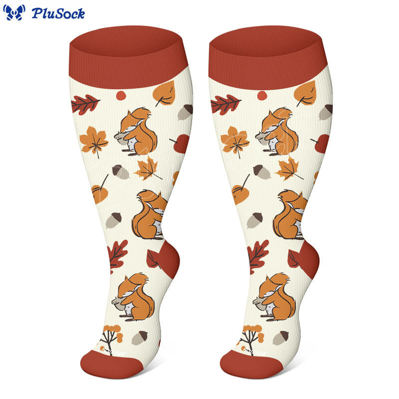 Chaussettes de compression hérisson d'automne grande taille - image 4