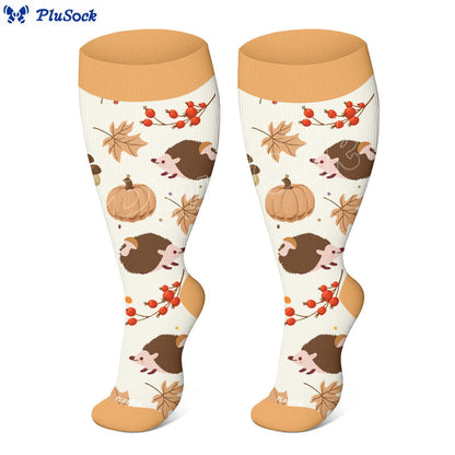 Chaussettes de compression grandes tailles Autumn Hedgehog - image 3