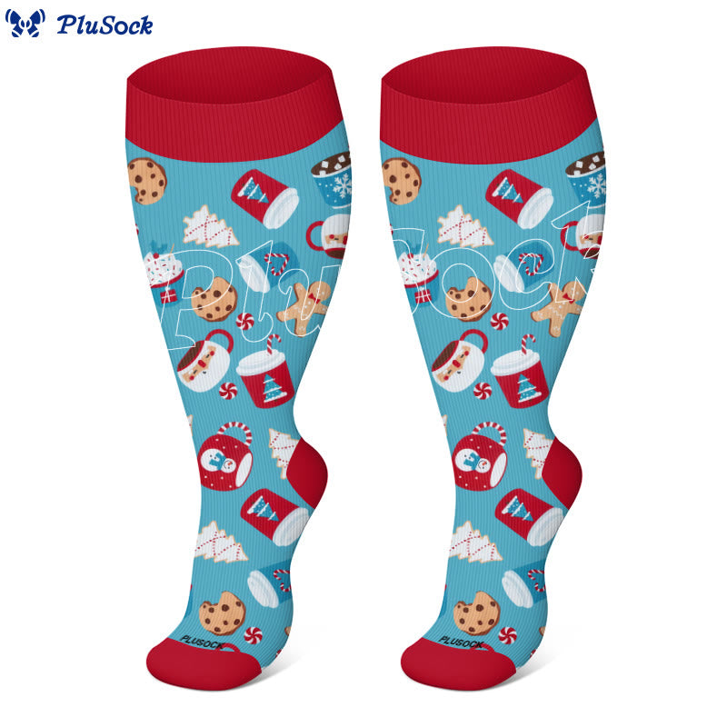 Chaussettes de compression adorables de Noël grande taille (3 paires) - image 4
