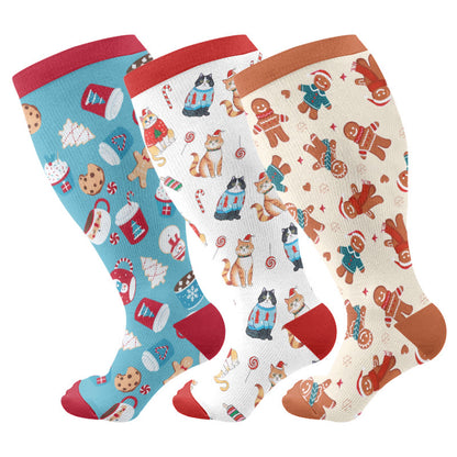 Chaussettes de compression adorables de Noël pour grandes tailles - image 1