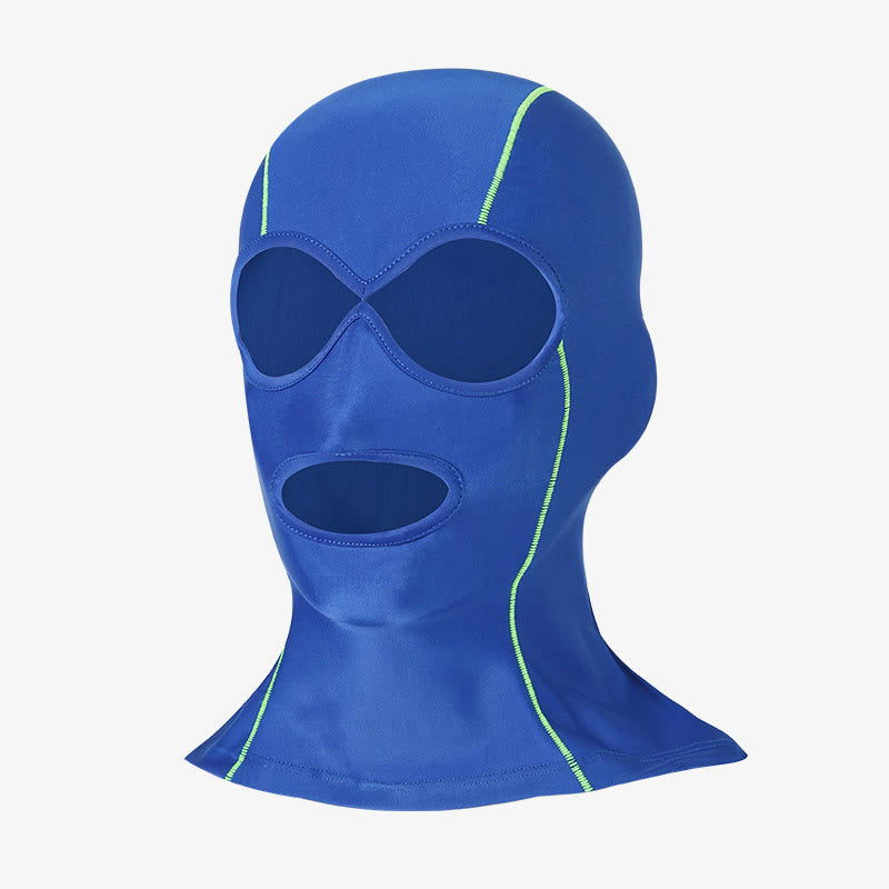 Masque de protection solaire en soie glacée de couleur unie - Bleu marine - One Size - image 3