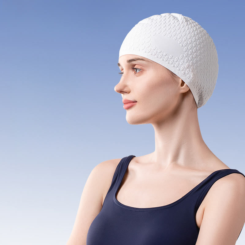 Bonnet de bain en silicone de couleur unie - image 3