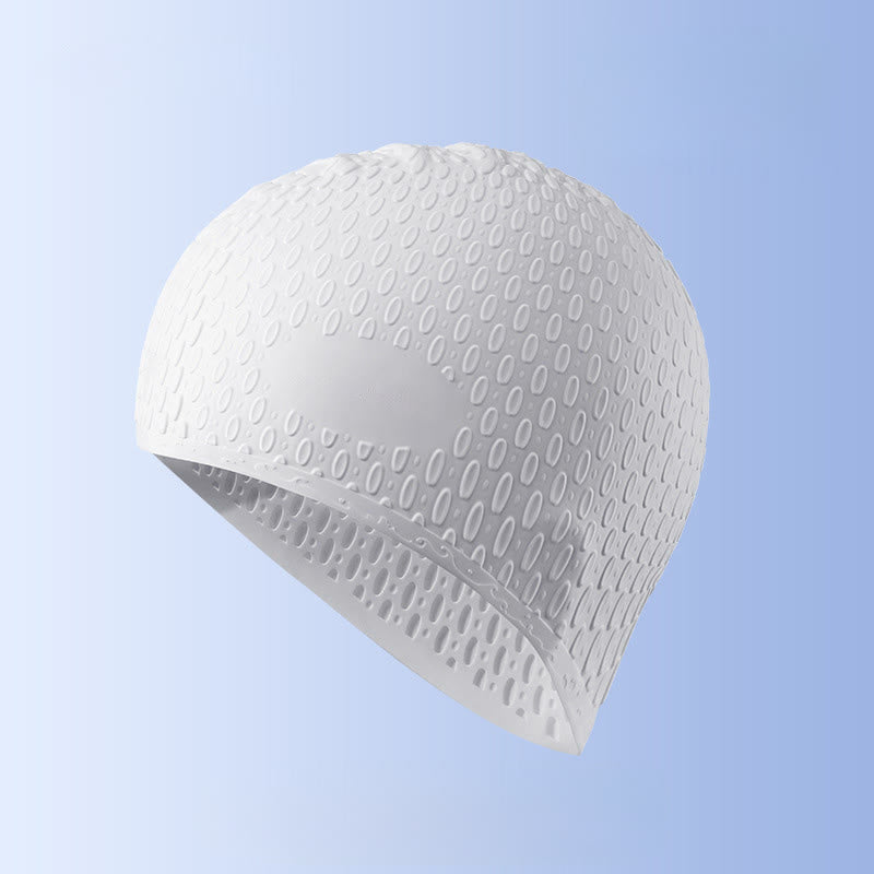 Bonnet de bain en silicone de couleur unie - Blanc - One Size - image 5