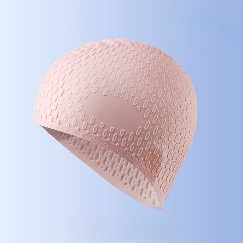 Bonnet de bain en silicone de couleur unie - Rose - One Size - image 7