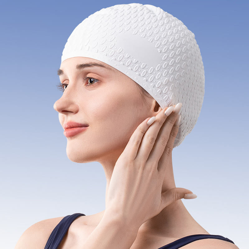 Bonnet de bain en silicone de couleur unie - image 1