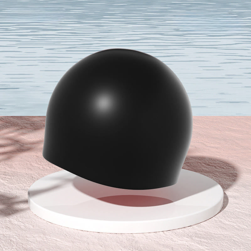 Bonnet de bain de couleur unie à haute élasticité - Noir - One Size - image 4