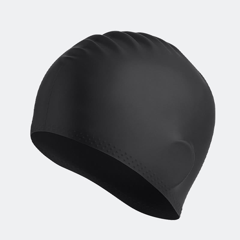 Bonnet de bain antidérapant de couleur unie - Noir - One Size - image 3