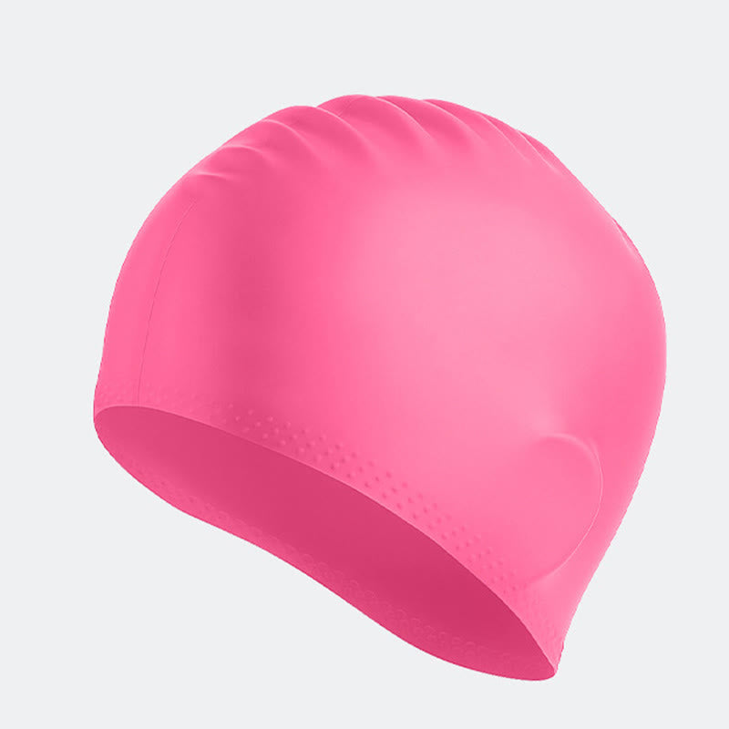 Bonnet de bain antidérapant de couleur unie - Fuchsia - One Size - image 4