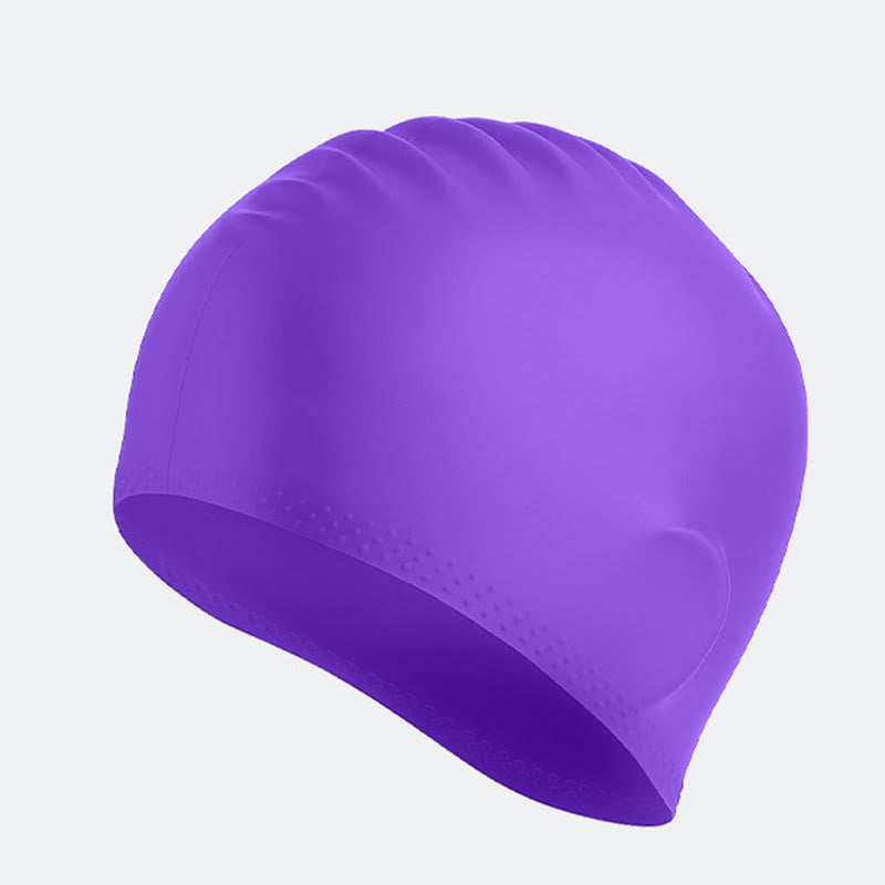 Bonnet de bain antidérapant de couleur unie - Violet - One Size - image 10