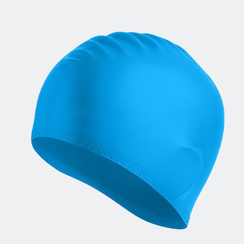 Bonnet de bain antidérapant de couleur unie - Bleu - One Size - image 8