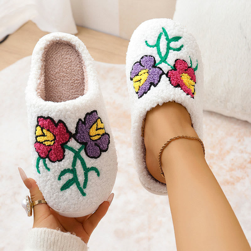 Chaussons à fleurs grande taille - image 0