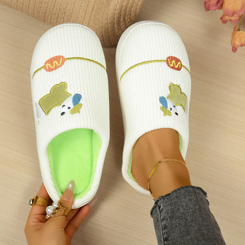 Chaussons grande taille à motifs d'animaux de dessin animé mignons - Blanc - EU44-45(US10-11) - image 1