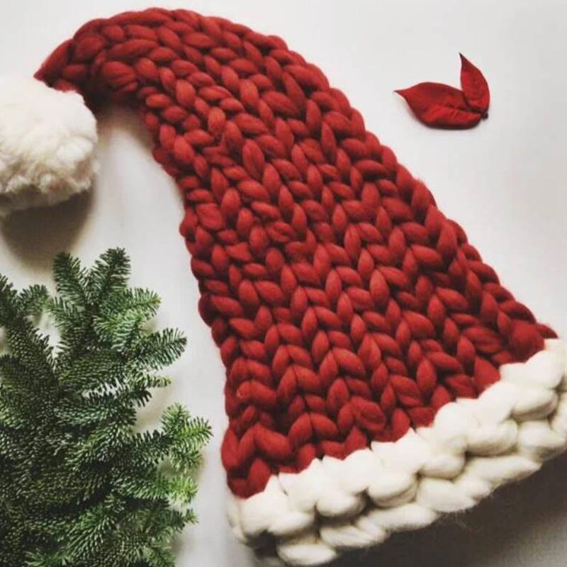 Bonnet de Noël rouge à lignes épaisses - Rouge - One Size - image 8